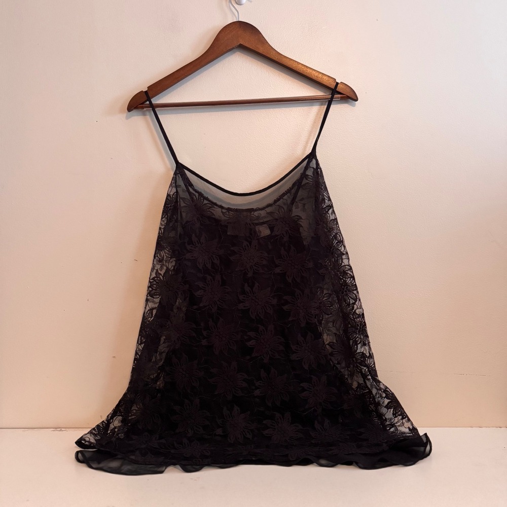 Victoria's Secret Women's M Black Floral Lace Lingerie Top Coquette Whimsygoth